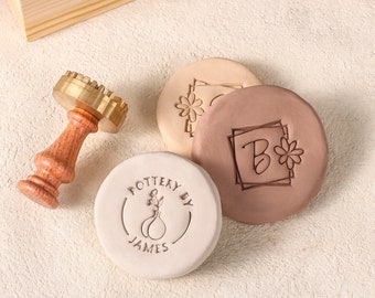 Custom Pottery Stamp, Pottery Signature Stamp, Personalized Clay Stamp, Ceramic Stamp, Gift for Pottery Teacher