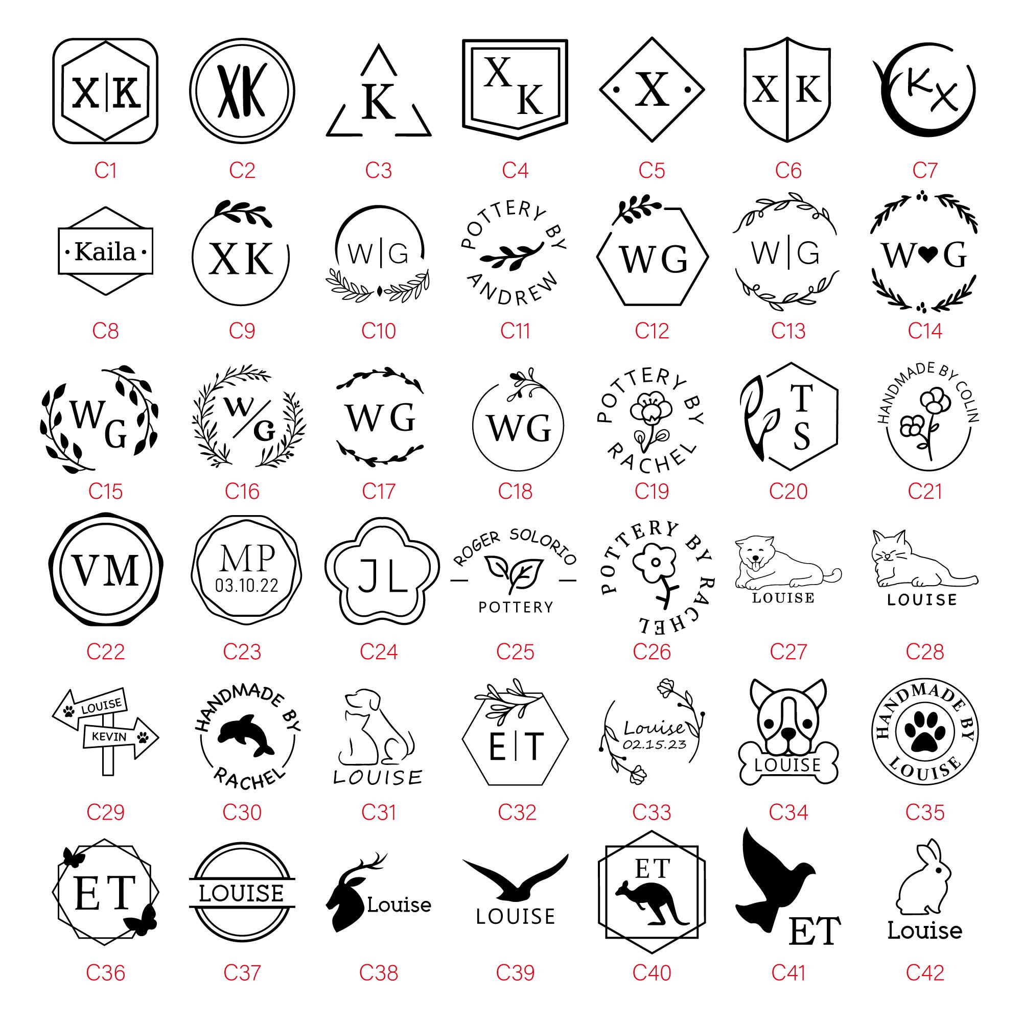 Personalisierter Keramik Stempel, Benutzerdefinierte Keramik Stempel, Keramik Signatur Stempel, Ton Stempel, Geschenk für Töpfer, kostenloser Versand