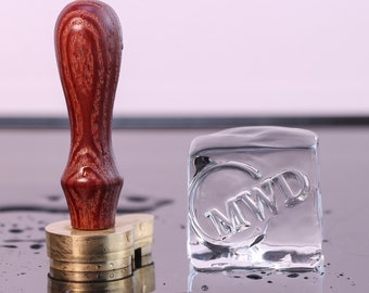 Timbro in ottone personalizzato per cubetti di ghiaccio, timbro per ghiaccio personalizzato, timbro per ghiaccio per bar, timbro per ghiaccio con logo e iniziali, regali per baristi