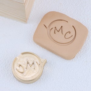Ceramic Signature Stamp Logo, 12mm Thick Brass Pottery Stamp, Custom Pottery Stamp, Gifts for Pottery Makers image 2