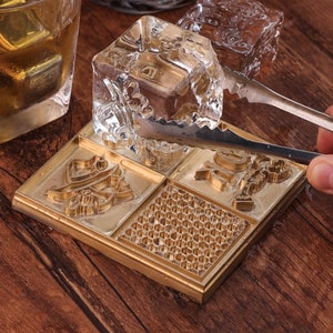 Plato de hielo personalizado, sello de hielo con logotipo comercial, plato de cubitos de hielo personalizado, bandeja de hielo personalizada, sello de bebida de bar, regalo de Navidad