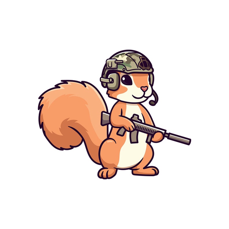 Squirrel Military Operator Sticker, Military Sticker, Funny Military Sticker image 3
