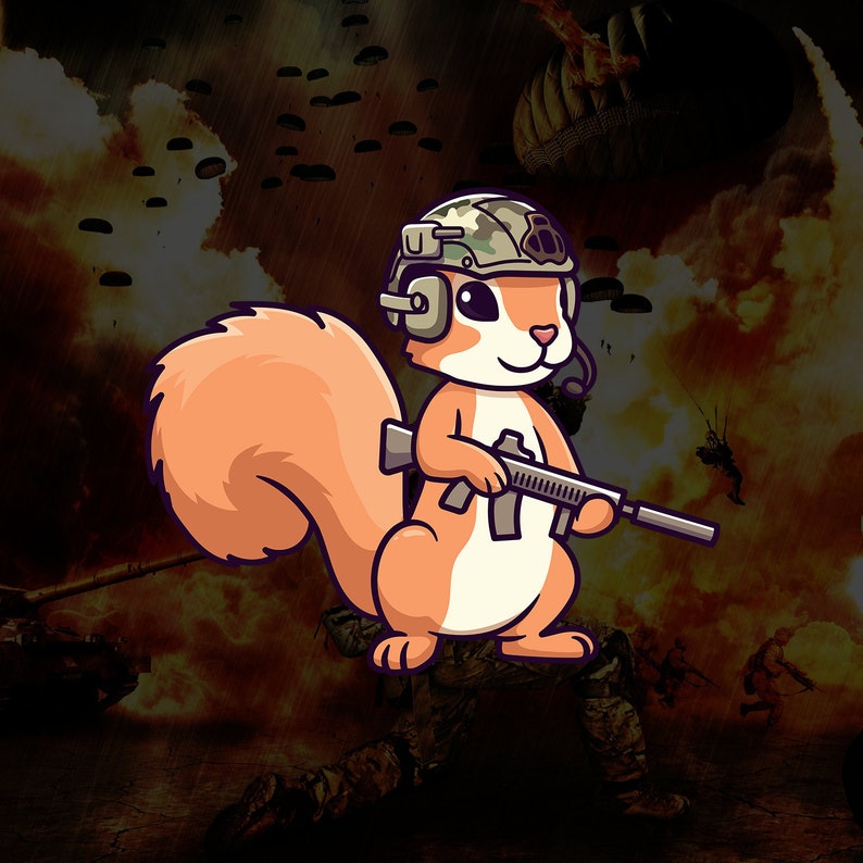 Squirrel Military Operator Sticker, Military Sticker, Funny Military Sticker image 2