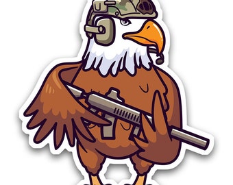 Eagle Military Operator Sticker, Military Sticker, Funny Military Sticker