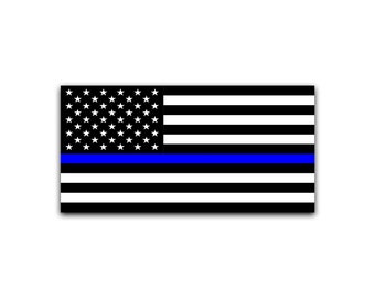 Police Thin Blue Line Flag Sticker, Blue Line Flag Sticker, Police Sticker, Law Enforcement Sticker