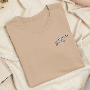Running Emden Goose Embroidered T-Shirt: Lightweight Cotton, Unisex Fit