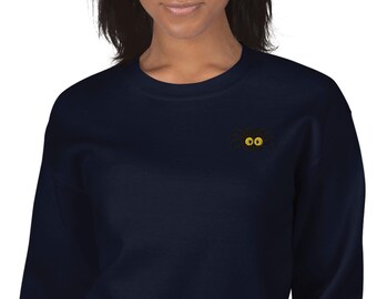 Spooky Spider Embroidered Crewneck Sweatshirt: Cotton Blend, Unisex Fit