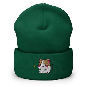 Cute Gerbil Embroidered Cuffed Beanie - Warm and Stylish Headwear in Variety of Colors