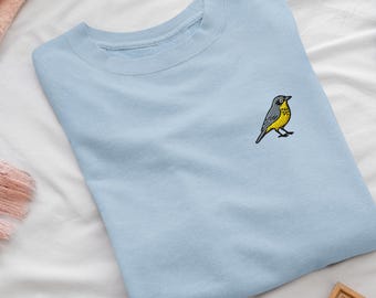 Felpa girocollo ricamata Canada Warbler: misto cotone, vestibilità unisex