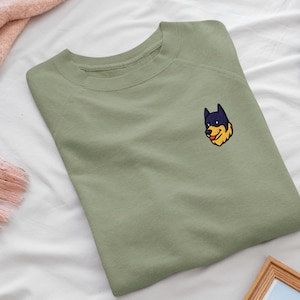 Sudadera de cuello redondo bordada con superhéroe Bat Dog - Algodón suave - Variedad de colores ilimitada - Regalo para amantes de los perros y fanáticos de los cómics