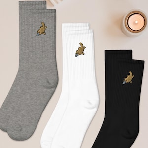 Platypus Embroidered Socks: Cushioned Cotton Blend, Made in USA
