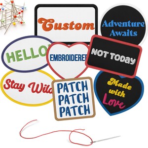 Benutzerdefinierte Name Patch | Personalisierter gestickter Aufnäher | Bügelbild Namensschild | DIY benutzerdefinierter Text Aufnäher | Jackenaufnäher | Rucksack Aufnäher