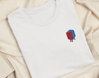 Hugging Toy Blocks Embroidered T-Shirt: Lightweight Cotton, Unisex Fit
