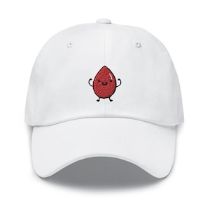Blood Donor Blood Drop Embroidered Dad Cap - Trendy Fit - Comfortable Chino Cotton Twill in Variety of Colors