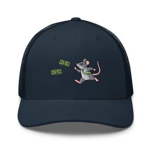 Boné Trucker Bordado Rat Race: Boné Retro Estruturado com Parte Traseira em Tela