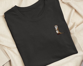 Meerkat Embroidered T-Shirt with Comfortable Stretch - Soft, Lightweight, Variety of Colors