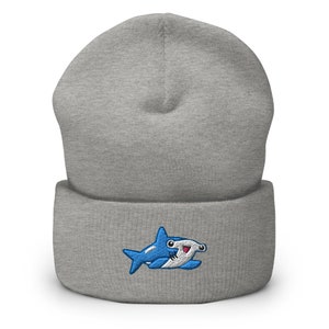 Freundliche Hammerhai Hai bestickte Beanie - Warme und stilvolle Kopfbedeckung in verschiedenen Farben
