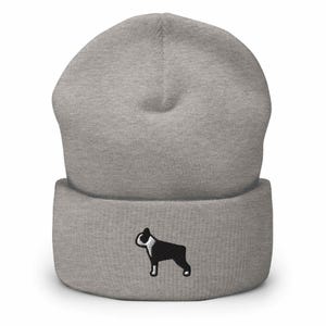 Boston Terrier Embroidered Cuffed Beanie: Cozy Unisex Winter Cap