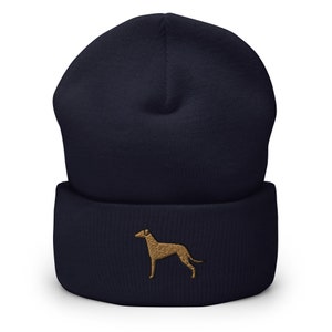 Greyhound Embroidered Cuffed Beanie - Warm and Stylish Headwear in Variety of Colors