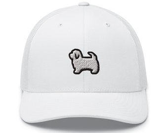 Maltese  Embroidered Retro Trucker Hat - Structured with Mesh Back in Variety of Colors