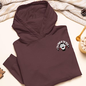 Pain in the Neck Vampire Embroidered Heavy Blend Hoodie - Stylish Soft Cotton - Variety of Colors - Fun Halloween Design
