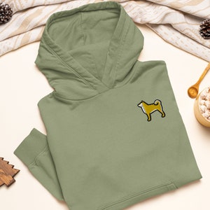 Shiba Inu Embroidered Heavy Blend Hoodie Stylish Soft Cotton Variety of Colors