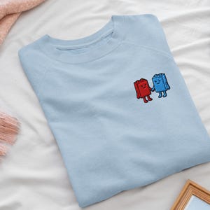 Best Friend Toy Blocks Embroidered Crew Neck Sweatshirt - Soft Cotton - Variety of Colors - Kawaii Toy-Inspired