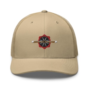 Old Piston Engine Propeller Aircraft Embroidered Retro Trucker Hat - Structured with Mesh Back in Variety of Colors