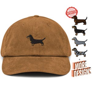 Dachshund Embroidered Corduroy Hat - 100% Cotton Corduroy in Variety of Colors & Designs Wardrobe Essential