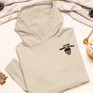 Brainy Zombie Embroidered Heavy Blend Hoodie - Stylish Soft Cotton - Variety of Colors - Fun Halloween Design
