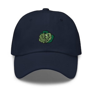 Green Cabbage Embroidered Dad Cap: Chino Cotton Twill Adjustable Unisex Hat