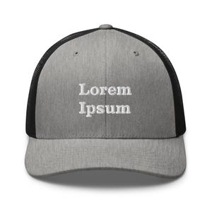 Lorem Ipsum bestickte Trucker-Mütze: Strukturierte Retro-Kappe mit Netzrücken