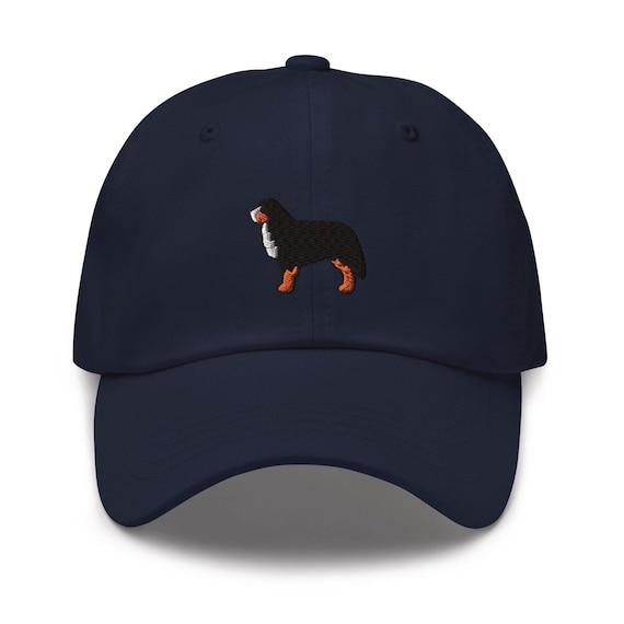 Bernese Mountain Dog Embroidered Dad Cap: Chino Cotton Twill Adjustable Unisex Hat