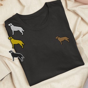 Labrador Retriever Embroidered T-Shirt with Comfortable Stretch - Soft, Lightweight, Variety of Colors & Designs