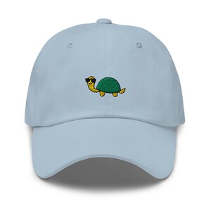 Cool Sunglass Turtle Embroidered Dad Cap: Chino Cotton Twill Adjustable Unisex Hat
