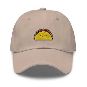 Cute Taco Embroidered Dad Cap: Chino Cotton Twill Adjustable Unisex Hat