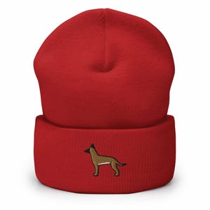 Belgian Malinois Embroidered Cuffed Beanie: Cozy Unisex Winter Cap