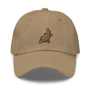 Platypus Embroidered Dad Cap: Chino Cotton Twill Adjustable Unisex Hat