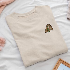 Regretful Hangover Dog Embroidered Crew Neck Sweatshirt - Soft Cotton - Variety of Colors