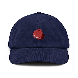 Bonnet en velours côtelé de coton brodé avec gants de boxe : coupe ajustable