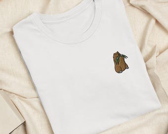 Marmot Munching Grass Embroidered T-Shirt: Lightweight Cotton, Unisex Fit