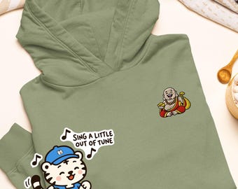 Budai Laughing Buddha Embroidered Hoodie: Heavy Blend Cotton-Poly, Unisex Fit