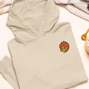 Cat with Strawberry Hat Embroidered Heavy Blend Hoodie - Stylish Soft Cotton - Variety of Colors Unlimited - Funny Gift for Cat Lovers