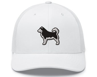 Siberian Husky   Embroidered Retro Trucker Hat - Structured with Mesh Back in Variety of Colors