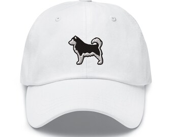 Siberian Husky gestickte Dad-Kappe: Verstellbare Unisex-Kappe aus Chino-Baumwolltwill