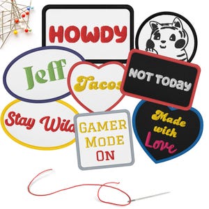Custom Quote Patch | Foreign Language Personalized Embroidered Phrase | Funny Iron-On Patch | Aesthetic Sew-On Patch | DIY Custom Text Patch