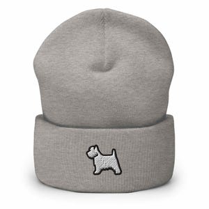 West Highland White Terrier Embroidered Cuffed Beanie: Cozy Unisex Winter Cap
