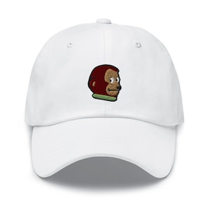 Awkward Side Eye Monkey Embroidered Dad Cap - Trendy Fit - Comfortable Chino Cotton Twill in Variety of Colors