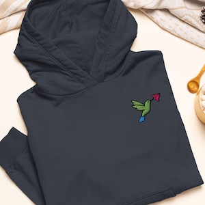 Hummingbird Embroidered Heavy Blend Hoodie - Stylish Soft Cotton - Variety of Colors - Birdwatcher Gift