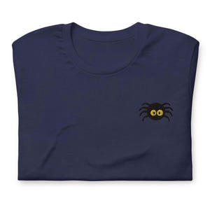 Spooky Spider Embroidered T-Shirt: Lightweight Cotton, Unisex Fit